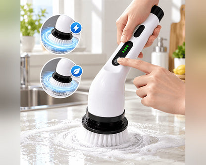 Magic Spin Elektrikli Temizlik Fırçası – Uzayabilen Saplı, Şarjlı, Çok Başlıklı Set